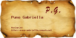 Puns Gabriella névjegykártya